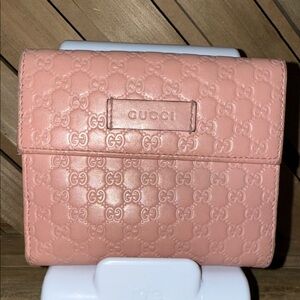Gucci Micro Guccissima Blush Pink Bifold Wallet